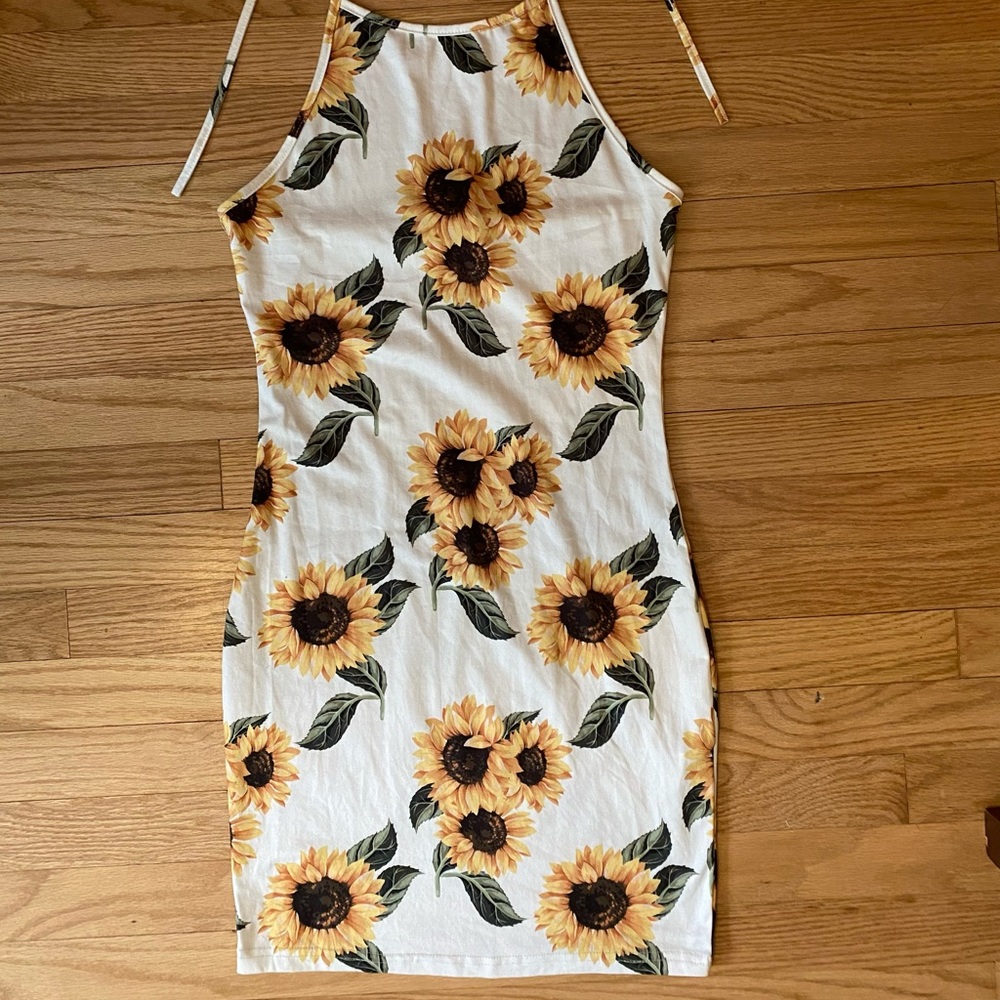 Sunflower Halter Tie Dress